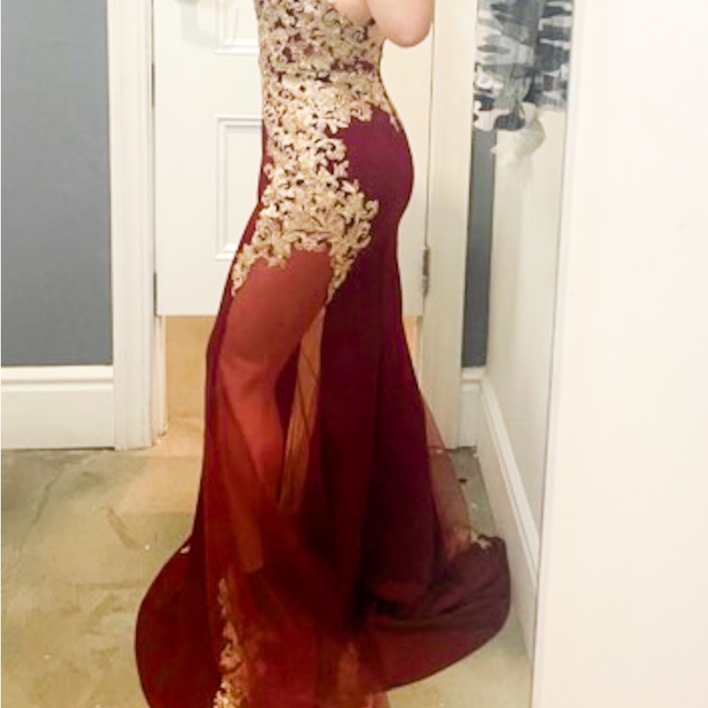 Red & gold Prom dress size 8